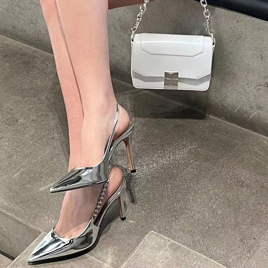 Flattering Silver High Heels