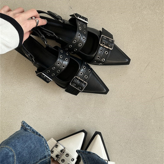 Two-Straps Buckle Mule